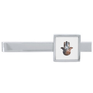 Hamsa Milky Way Silver Finish Tie Bar