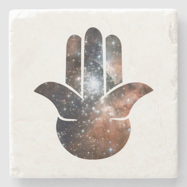 Hamsa Milky Way Stone Coaster (Front)
