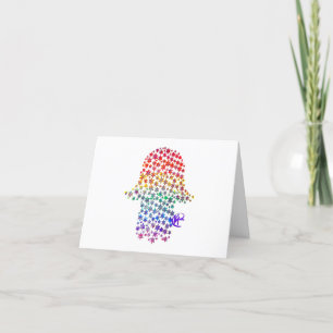 Hamsa of Jewish Stars Art Card 
