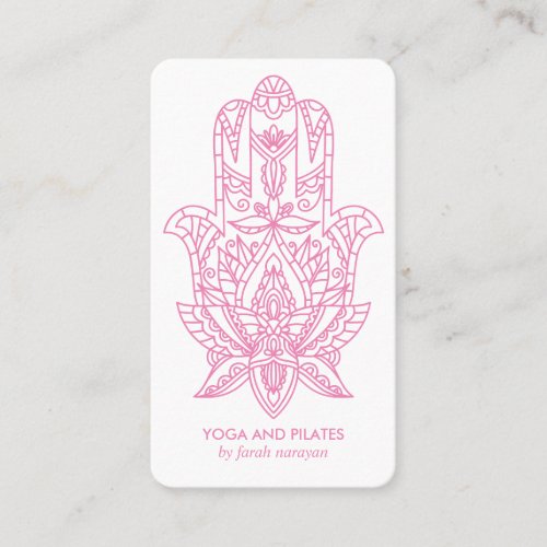 Hamsa  PINK Wellness spa massage yoga holistic Business Card