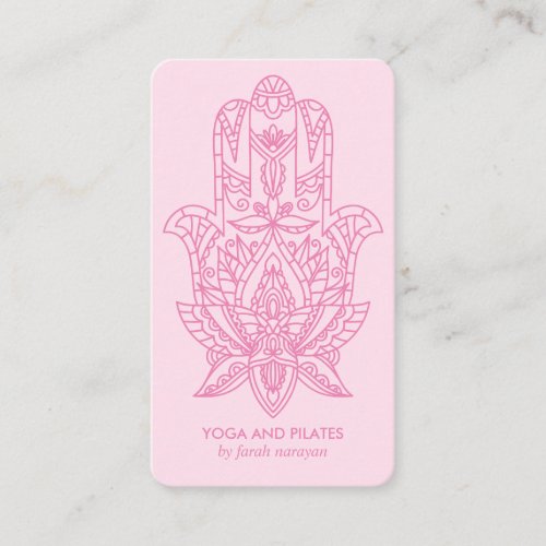 Hamsa  Pink Wellness spa massage yoga holistic Business Card