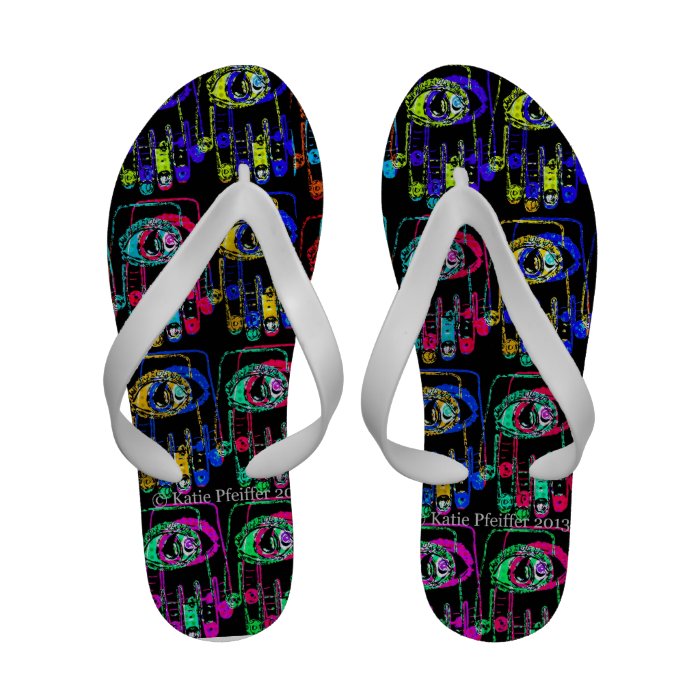 Hamsa Pop Art Flip Flops