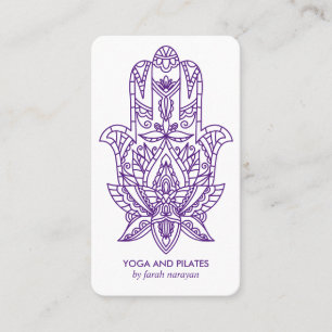 Hamsa Purple Wellness spa massage yoga holistic Business Card