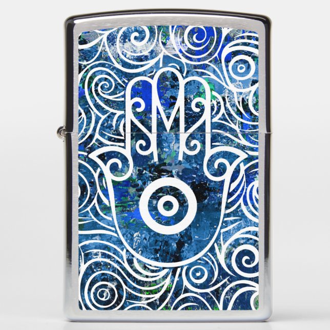 Hamsa Swirls Zippo Lighter (Front)