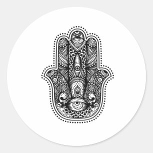 Hamsa The Hand of the Goddess Classic Round Sticker