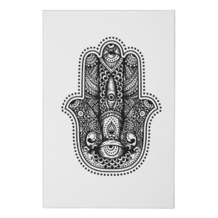 Hamsa The Hand of the Goddess Faux Canvas Print