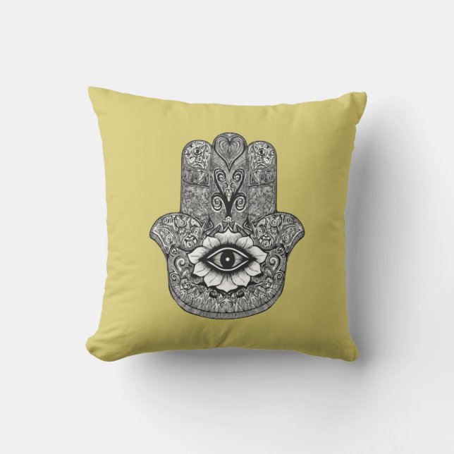 Hamsa Throw Pillow (Front)