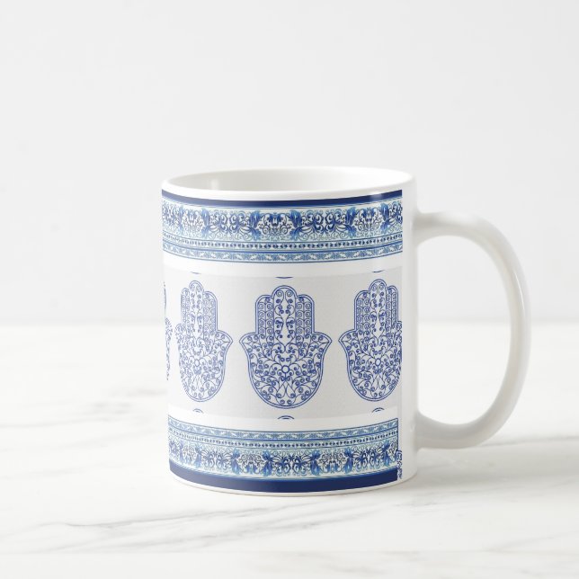 hamsa*tunis*morocco*henna*blue coffee mug (Right)