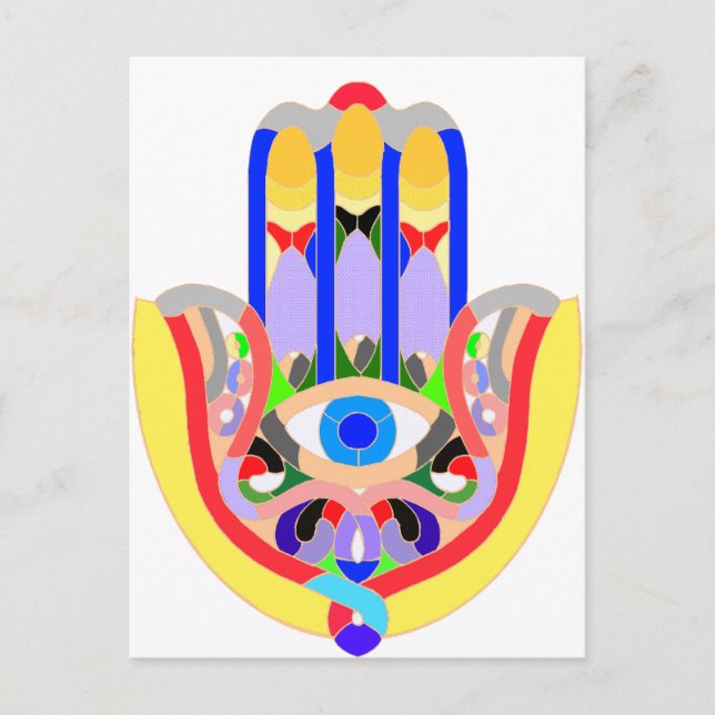 Hamsa - very colorful postcard (Front)