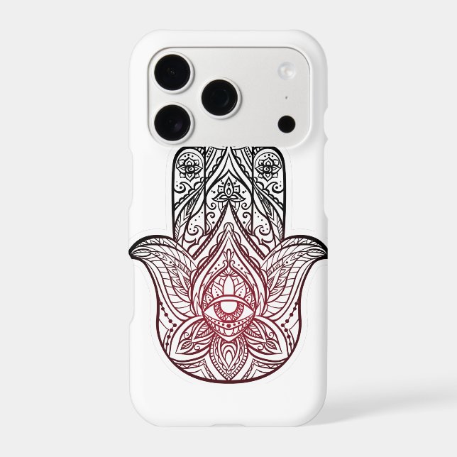 Hamsa with boho pattern  iphone case (Back)