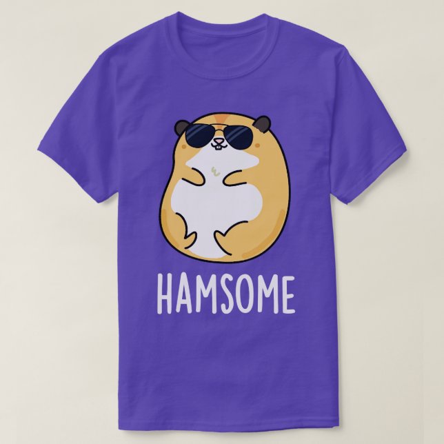 Hamsome Cute Handsome Hamster Pun 1 T-Shirt (Design Front)