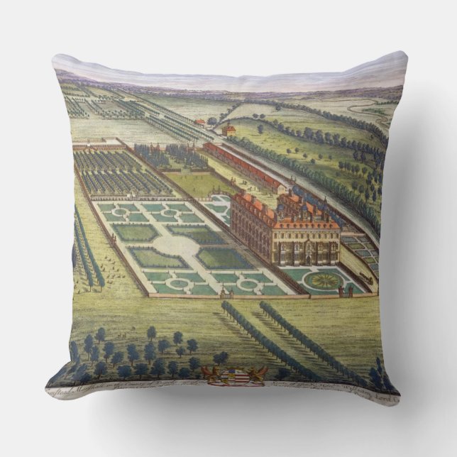 Hamstead Marshall in the county of Berkshire engra Throw Pillow (Front)