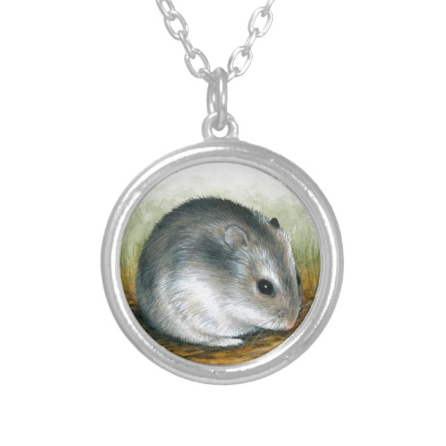 Hamster 25 silver plated necklace (Front)