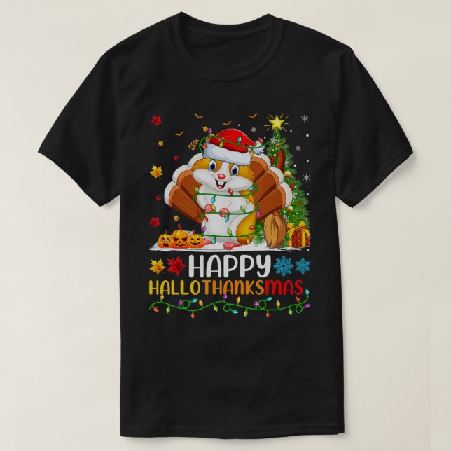 Hamster Animal Lover Funny Happy Hamster HelloThan T-Shirt (Design Front)