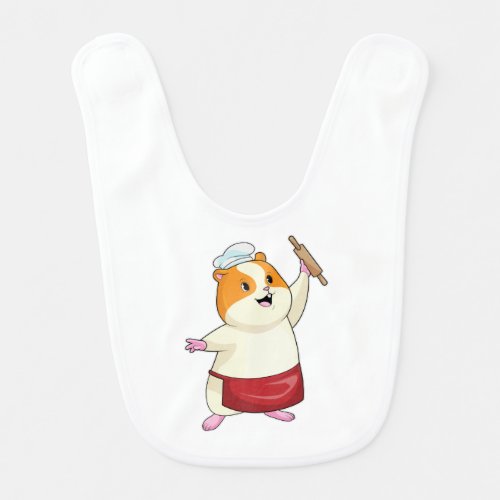 Hamster as Baker with Rolling pin Baby Bib