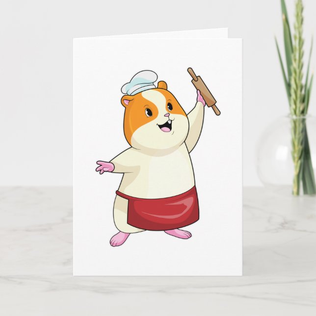 Hamster as Baker with Rolling pin Card (Front)