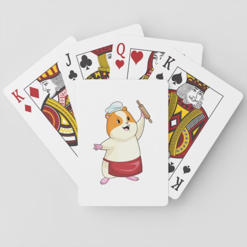 Hamster as Baker with Rolling pin Playing Cards