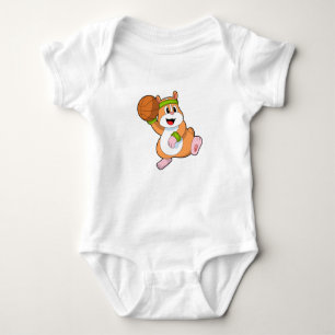 Hamster as Basketball player with Basketball Baby Bodysuit