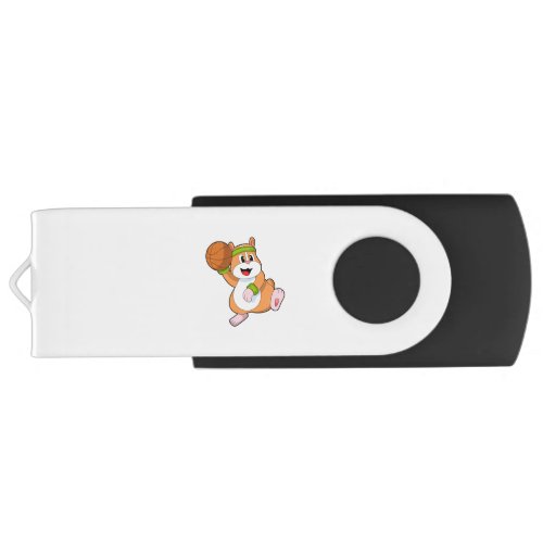 Hamster as Basketball player with Basketball Flash Drive