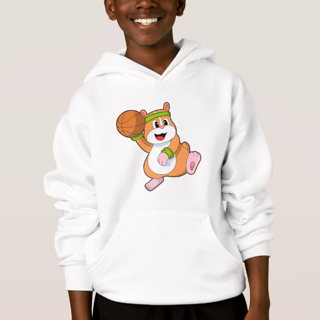 Hamster as Basketball player with Basketball Hoodie (Front)