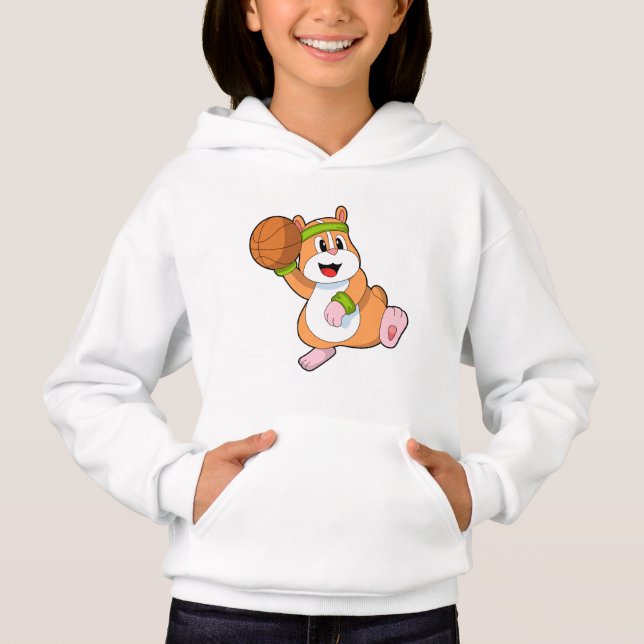 Hamster as Basketball player with Basketball Hoodie (Front)