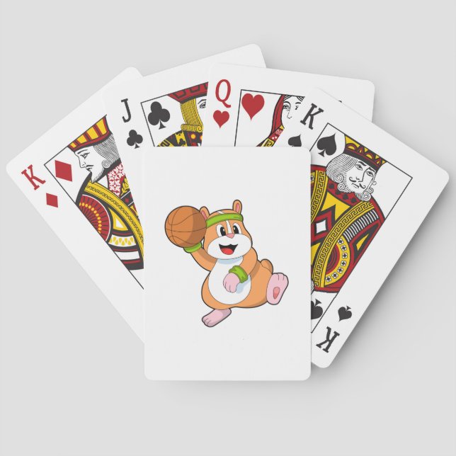 Hamster as Basketball player with Basketball Poker Cards (Back)