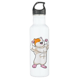 Hamster as Bodybuilder with big Muscles Stainless Steel Water Bottle
