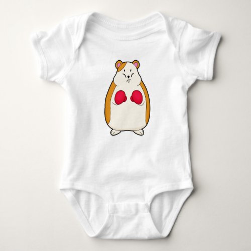 Hamster as Boxer with Boxing gloves Baby Bodysuit