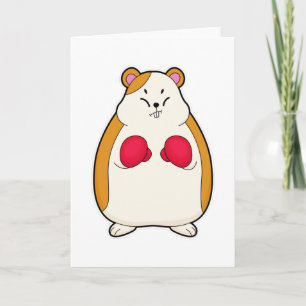 Hamster as Boxer with Boxing gloves Card