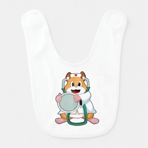 Hamster as Doctor with StethoscopePNG Baby Bib