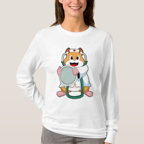 Hamster as Doctor with StethoscopePNG T_Shirt