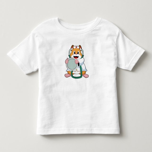 Hamster as Doctor with Stethoscope.PNG Toddler T-shirt (Front)