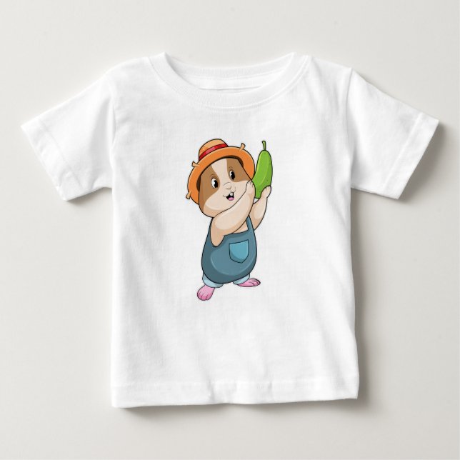 Hamster as Farmer with Zucchini Baby T-Shirt (Front)