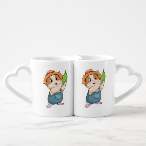 Hamster as Farmer with Zucchini Coffee Mug Set