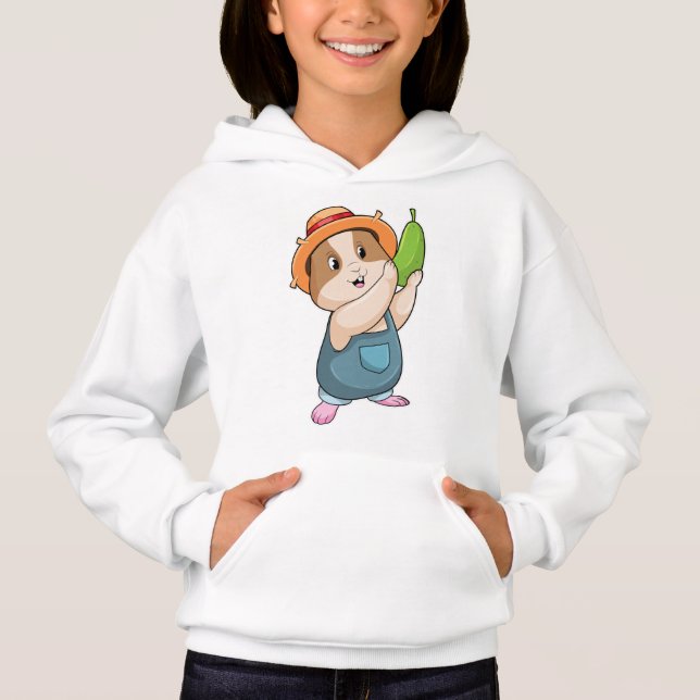 Hamster as Farmer with Zucchini Hoodie (Front)