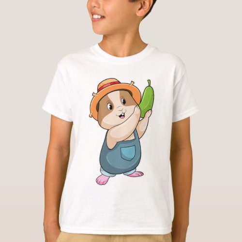 Hamster as Farmer with Zucchini T_Shirt