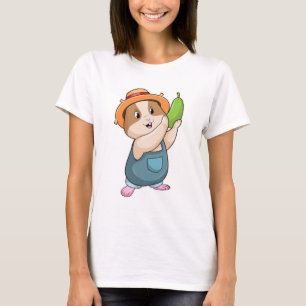 Hamster as Farmer with Zucchini T-Shirt
