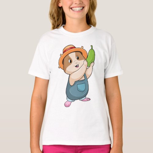 Hamster as Farmer with Zucchini T_Shirt