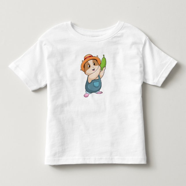 Hamster as Farmer with Zucchini Toddler T-shirt (Front)