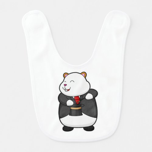 Hamster as Magician with Magic wand Hat Baby Bib