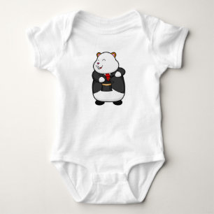 Hamster as Magician with Magic wand Hat Baby Bodysuit