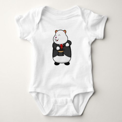 Hamster as Magician with Magic wand Hat Baby Bodysuit
