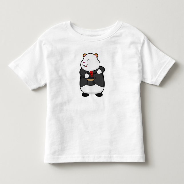 Hamster as Magician with Magic wand & Hat Toddler T-shirt (Front)