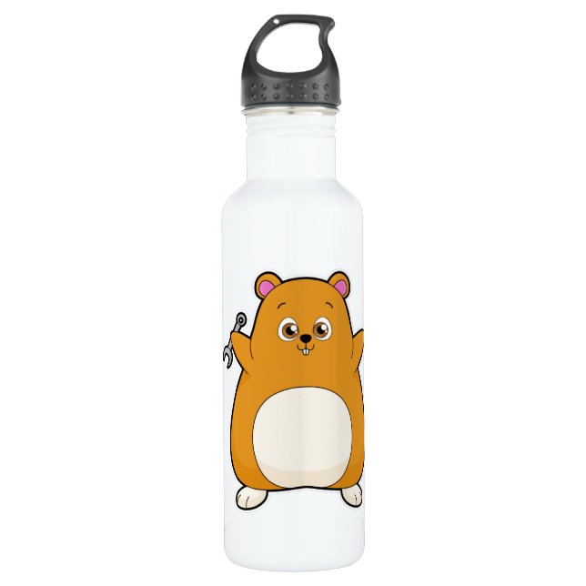 Hamster as Mechanic with Wrench Stainless Steel Water Bottle (Front)