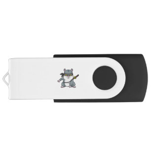 Hamster as Ninja at Martial arts with Sword Flash Drive