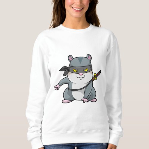 Hamster as Ninja at Martial arts with Sword Sweatshirt