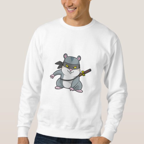 Hamster as Ninja at Martial arts with Sword Sweatshirt