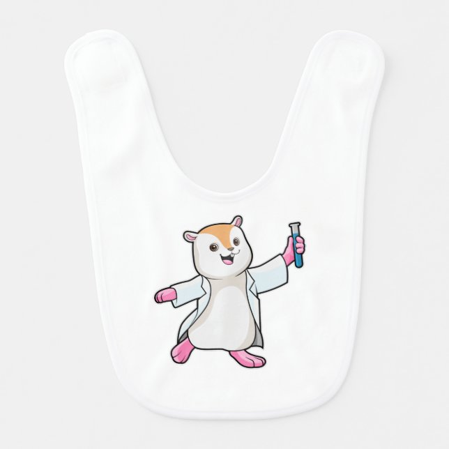 Hamster as Scientist with Test tube Baby Bib (Front)