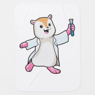 Hamster as Scientist with Test tube Baby Blanket