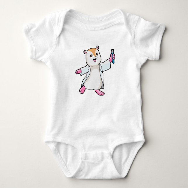 Hamster as Scientist with Test tube Baby Bodysuit (Front)